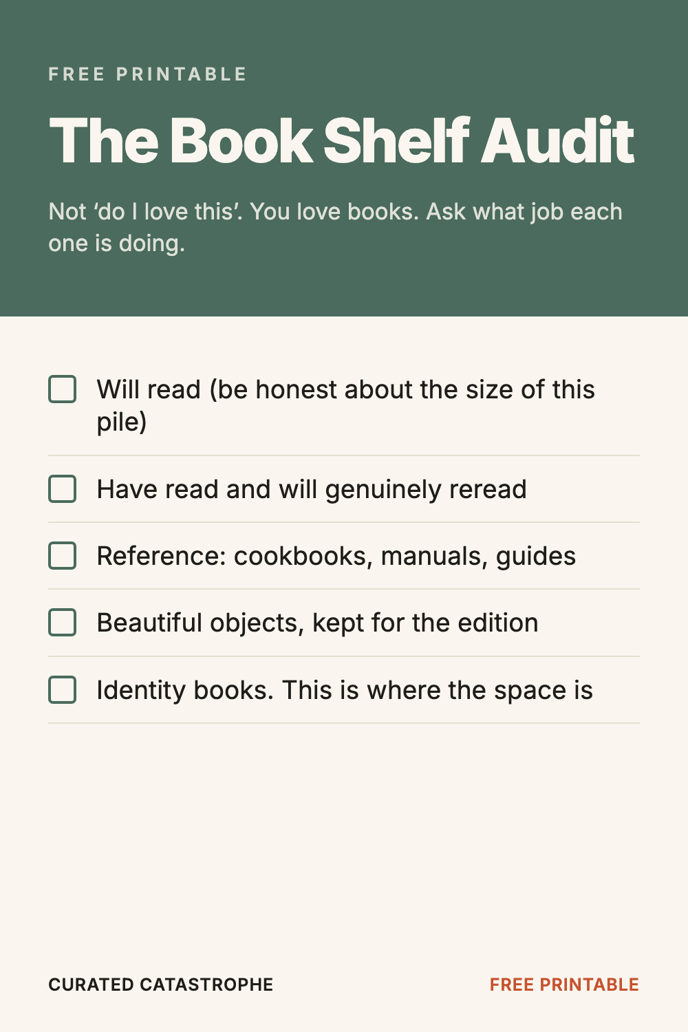 The Book Shelf Audit