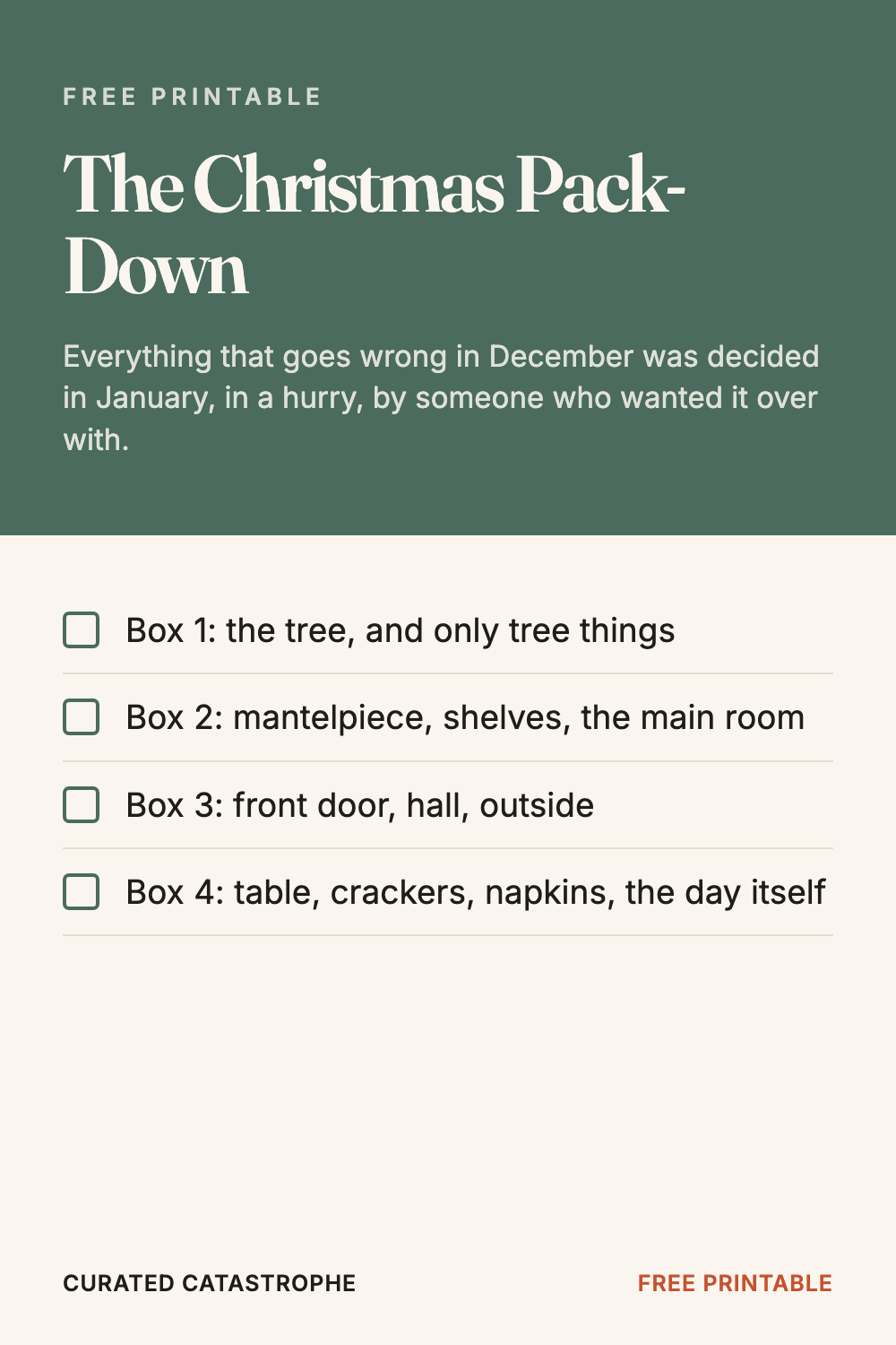 The Christmas Pack-Down