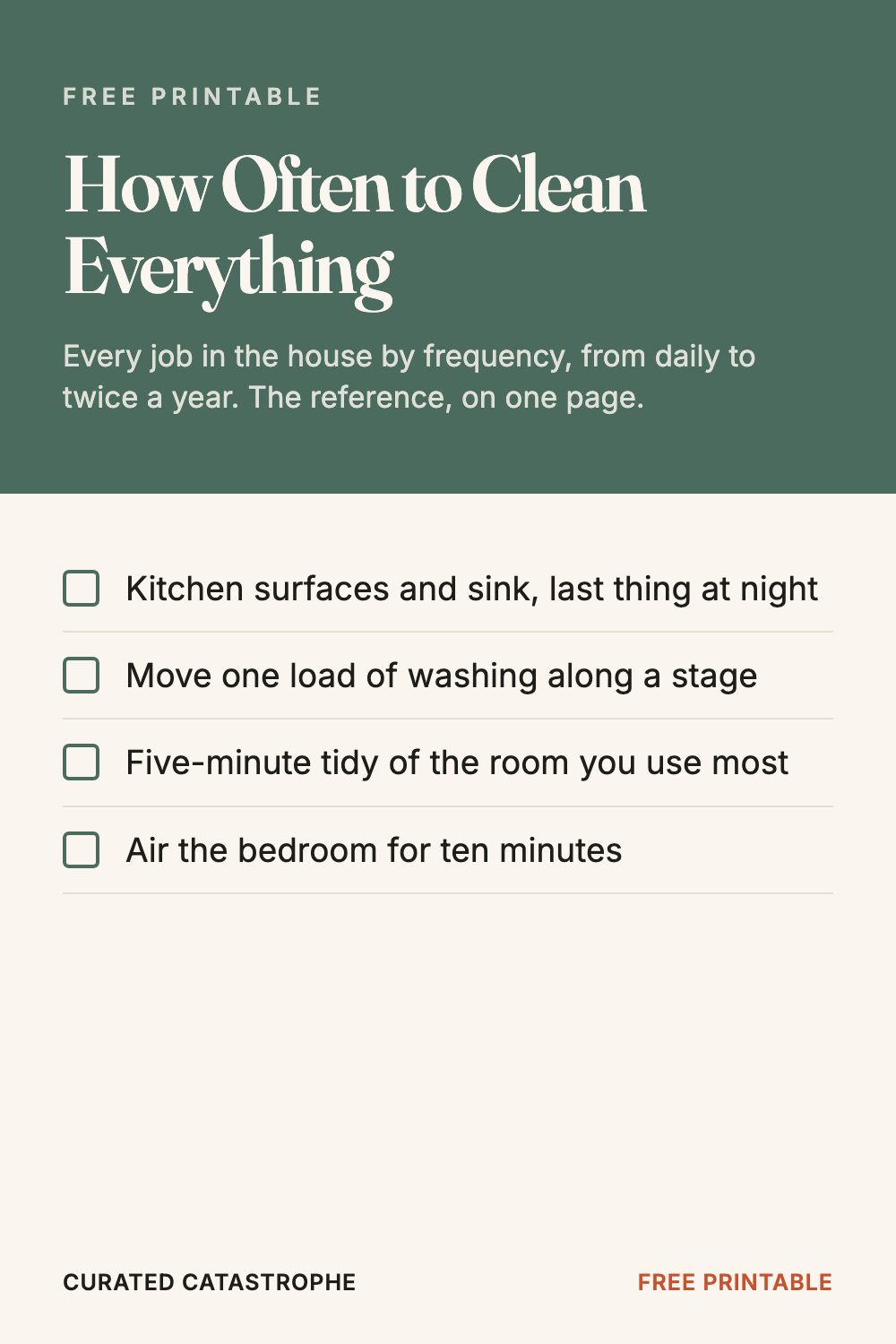 How Often to Clean Everything