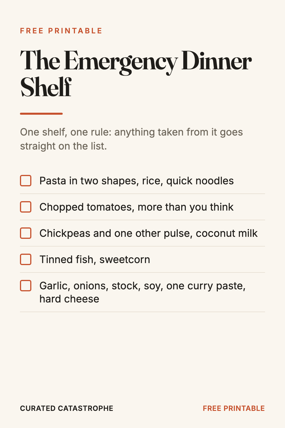The Emergency Dinner Shelf
