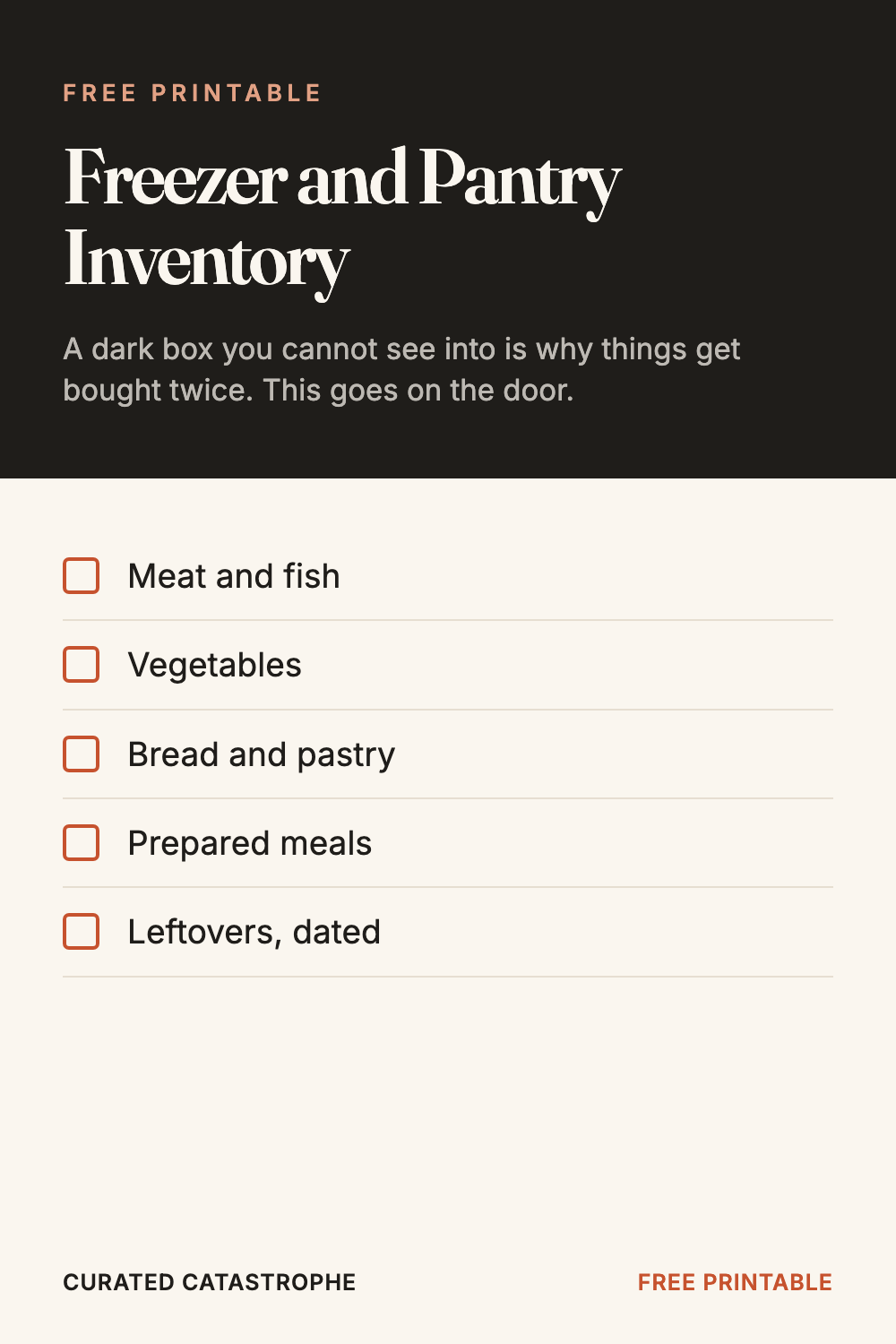 Freezer and Pantry Inventory