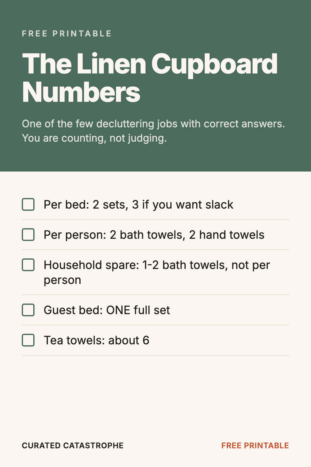The Linen Cupboard Numbers