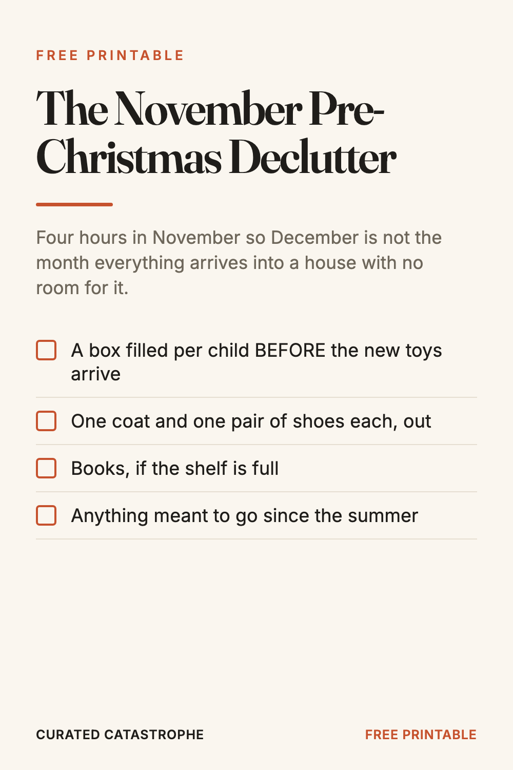 The November Pre-Christmas Declutter