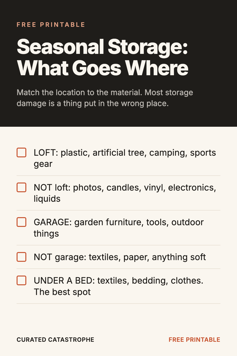 Seasonal Storage: What Goes Where
