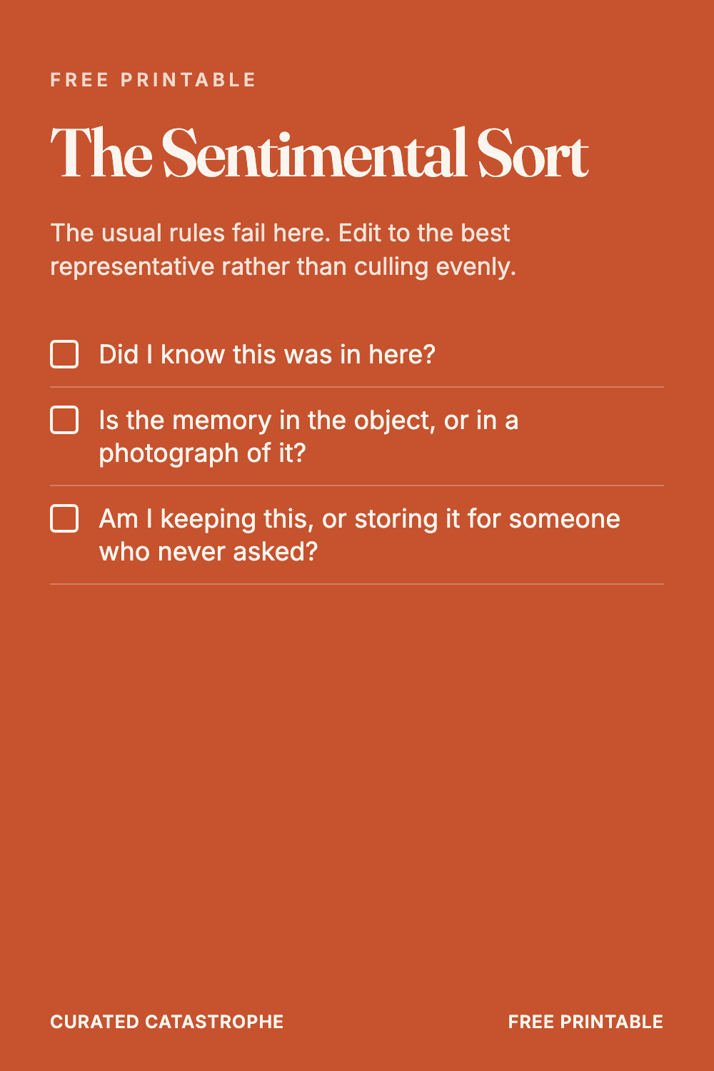 The Sentimental Sort