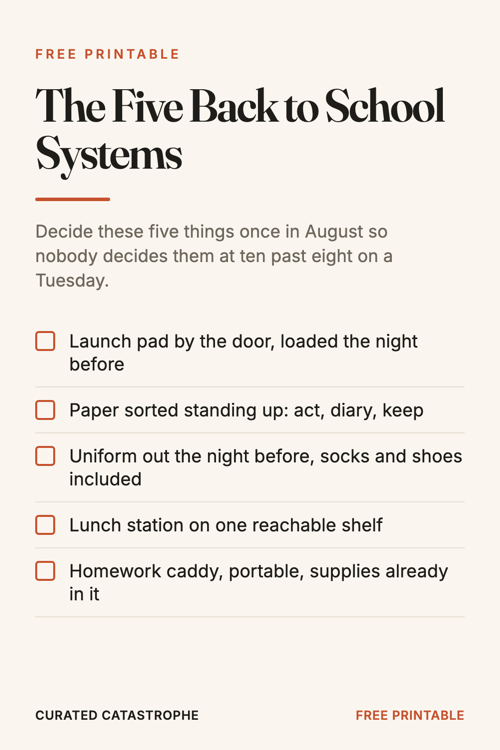 Preview of the The Five Back to School Systems printable