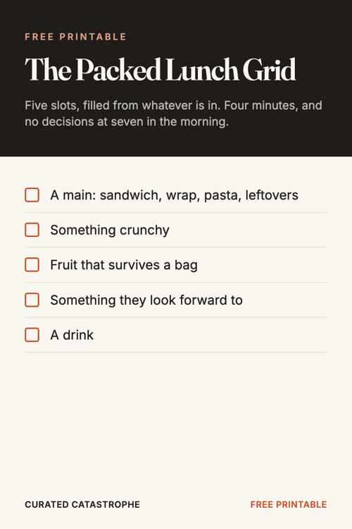 Preview of the The Packed Lunch Grid printable