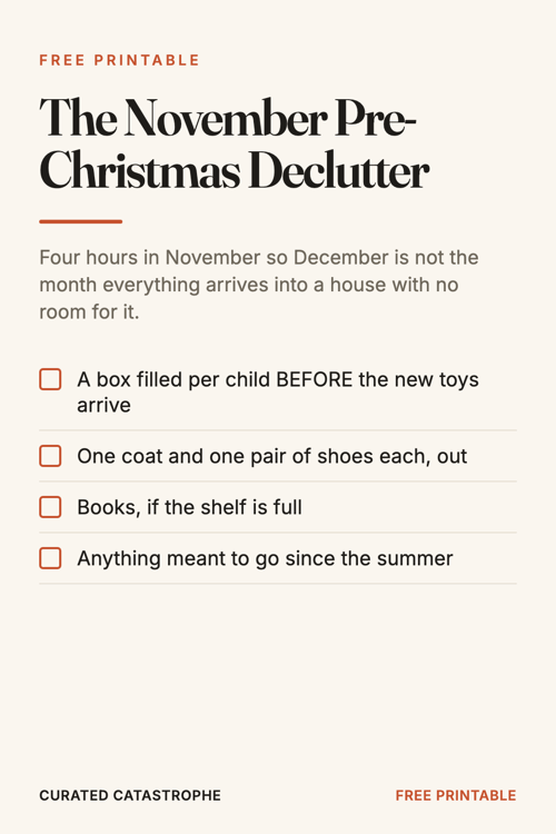 Preview of the The November Pre-Christmas Declutter printable