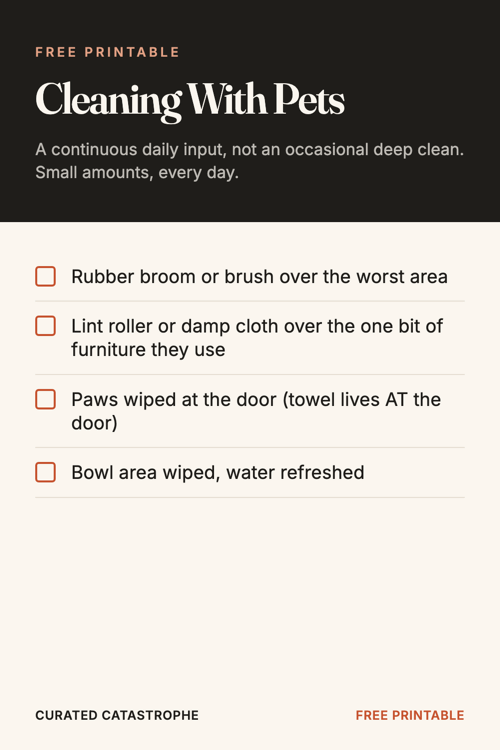 Preview of the Cleaning With Pets printable