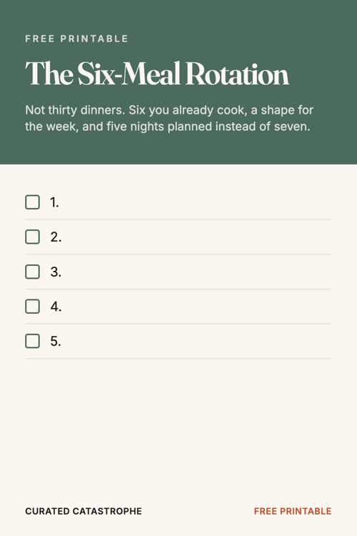 Preview of the The Six-Meal Rotation printable